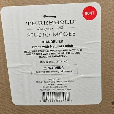 #4592 • NEW!!! (4) Threshold Chandeliers: Brass with Natural Finish
