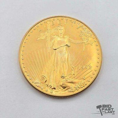 #1202 • 1992 $50 Fine Gold American Eagle Coin, 1oz
