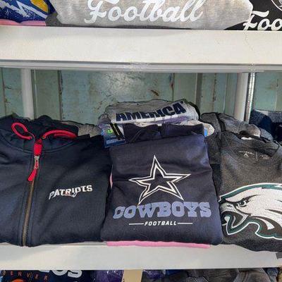 #3504 • NEW!!! (19) Men’s, Women’s & Girls NFL Hoodies & Shirts
