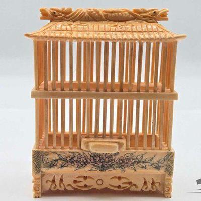 #1950 • Bone Carved Cricket Cage

