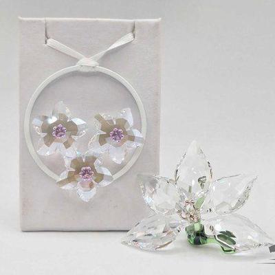 #1958 • Swarovski Event Blossom Ornament & Orchid Paperweight
