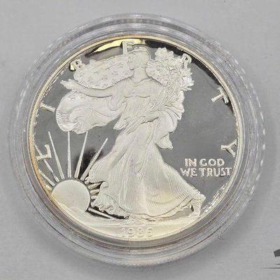 #1252 • 1986 .999 Fine Silver Walking Liberty Dollar Coin, 1oz
