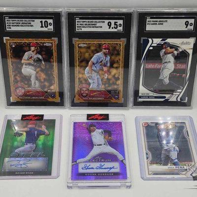 #1820 • (6) MLB Player Collector Cards, Some Signed & Some Graded
