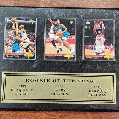 #2550 • 1991-1993 Rookie of the Year Player Collectable Cards on Plaque
