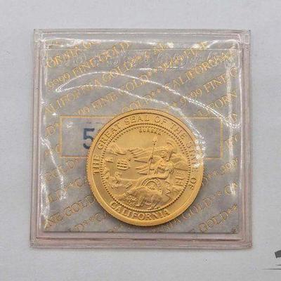 #1210 • 1991 Fine Gold "The Great Seal of California " Coin, 1/2oz

