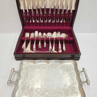 #1940 • Silverware Set & Serving Platter
