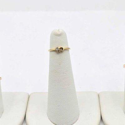 #800 • (3) 10k Rose Gold & Gold Diamond Rings, 4.55g
