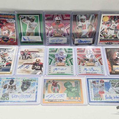 #1814 • (13) NFL & College Player Collector Cards, Some Signed
