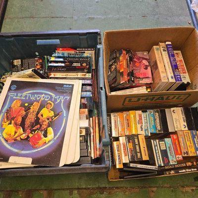 #6054 • DVDs, VHS Tapes, and RCA Selectavision Video Discs

