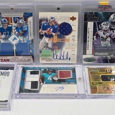 #1810 • (6) NFL Player Jersey Collector Cards, Some Signed
