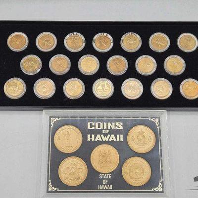 #1504 • 24kt Plated Gold State Quarters & Coins of Hawaii Sets

