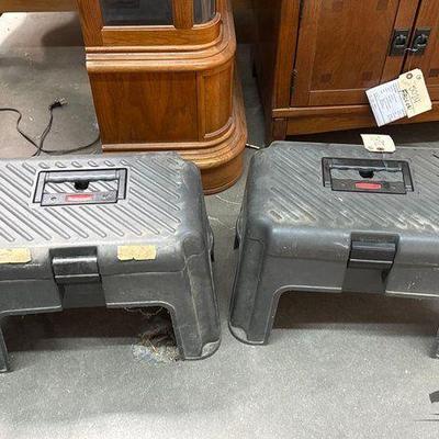 #2696 • (2) Rubbermaid Step Stools/Toolbox Combo
