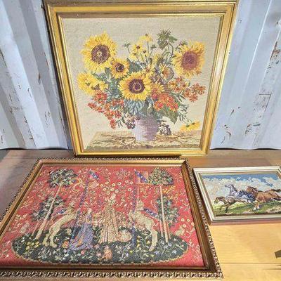 #15088 • (3) Needle Point Art
