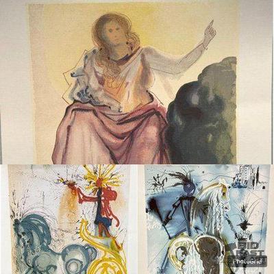 #1899 • (3) Salvador Dali Lithographic Prints W/ Certificates of Authenticity
