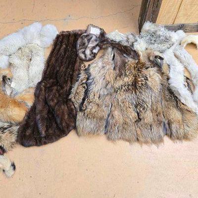 #1929 • Over (15) Fur Wraps, Vest, Hats
