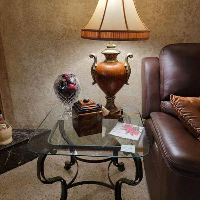 Glass Top End Table 