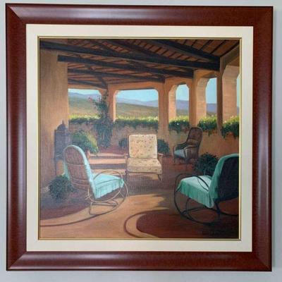 Th036v covered loggia al le fontanelle by robert white original oil