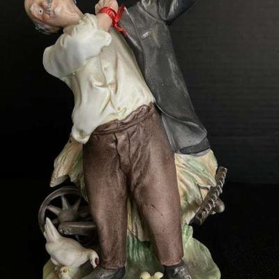 Th107 vintage capodimonte porcelain figurine old farmer”