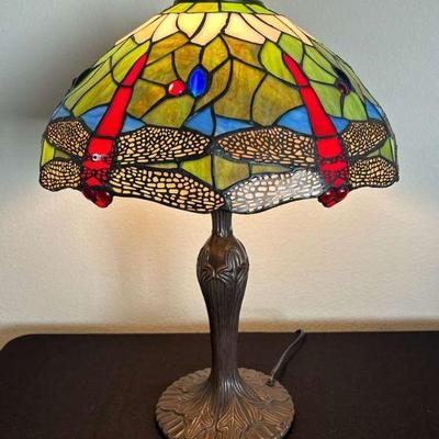 Th015v tiffany style dragonfly table lamp