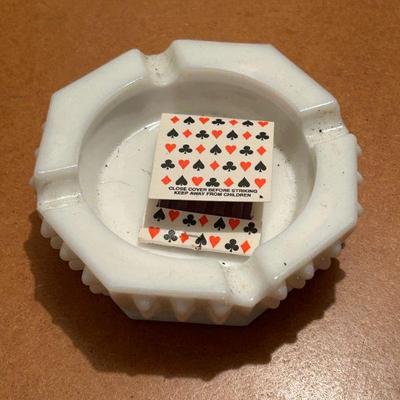 Vintage White Ashtray