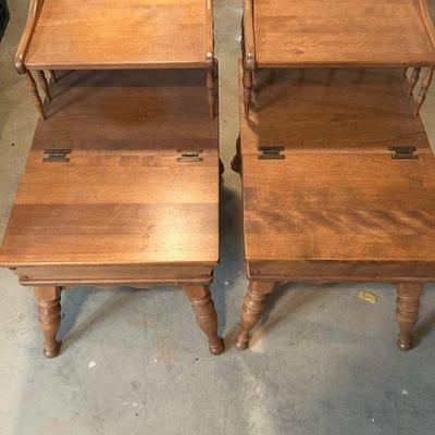 Pair of MCM Baumritter Two Tiered Side Tables 