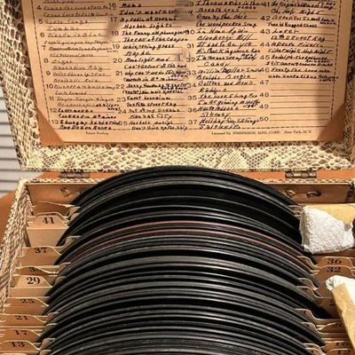 Incredible collection of vintage vinyl records in 33, 45 and 78 selections. 
