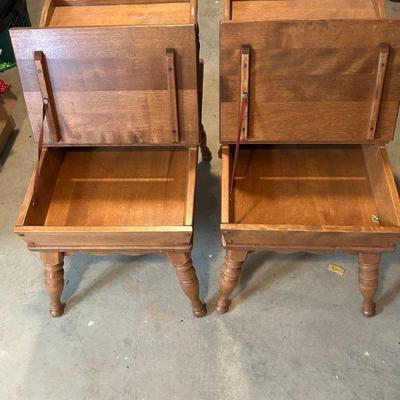 Pair of MCM Baumritter Two Tiered Side Tables 