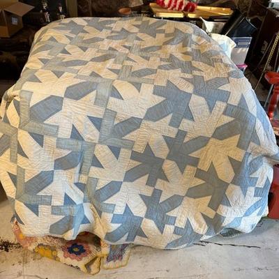 One of 8 quilts, varying ages and conditions.
