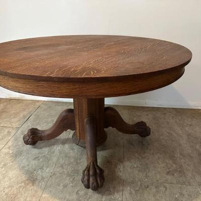 Antique Oak Claw Foot Table