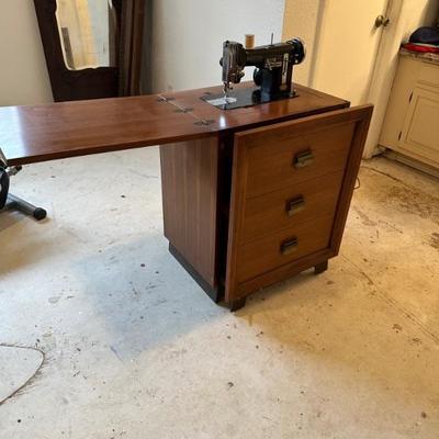 Necchi Cabinet Sewing Machine and Chair