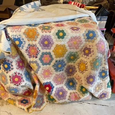 One of 8 quilts, varying ages and conditions.
