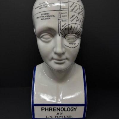 Ceramic Phrenology Bust / Head by L.N. Fowler	