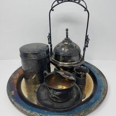 Antique Silverplate Tea & Serving Set – Rockford & Aurora S.P. MFG Co.	