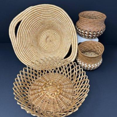 Set of Handmade Woven Basket Bowls – Assorted Styles & Sizes	