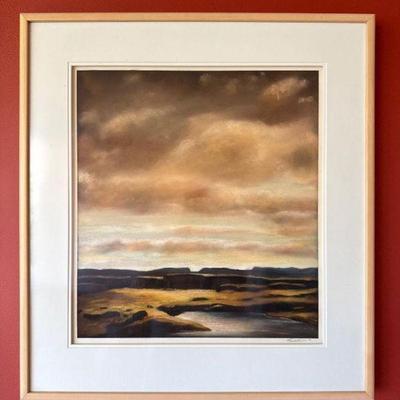 Eastern Washington Landscape Pastel Drawing – Signed by Thomas Wood	