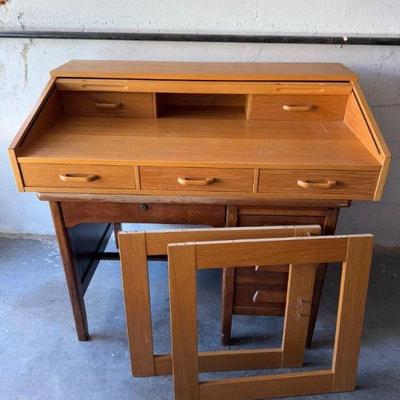 Danish Modern Writing Bureau – Roll Top, Workstation, Deconstructed	