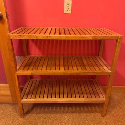 Bamboo 3-Tier Shelf – Slatted Design, Lightweight & Sturdy	