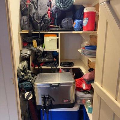 Massive Camping Gear Lot – Arcteryx Bag, Coleman Steel Cooler & More!	