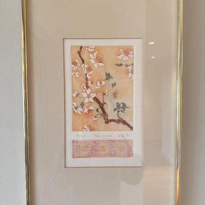 Numbered & Signed Print 'Plum Branch' (1983), Professionally Framed	