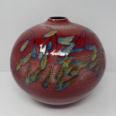 Oversized Signed Charles Talman Studio Art Pottery Vase	