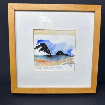 Original Watercolor Painting – 'Lumi Island September' Signed Artwork	