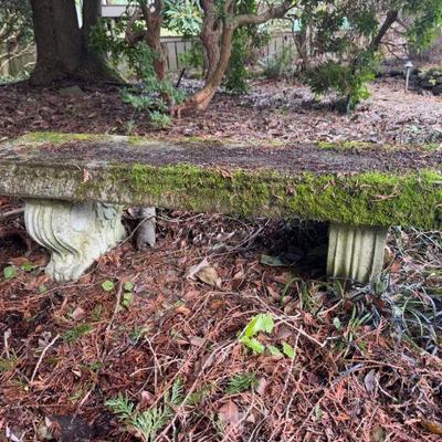 Rustic Garden Bench - Weathered Beauty w/ Mossy Accent	