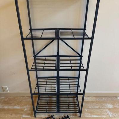 Black Metal Plant Stand – 5-Tier Storage, Modern Open Design	