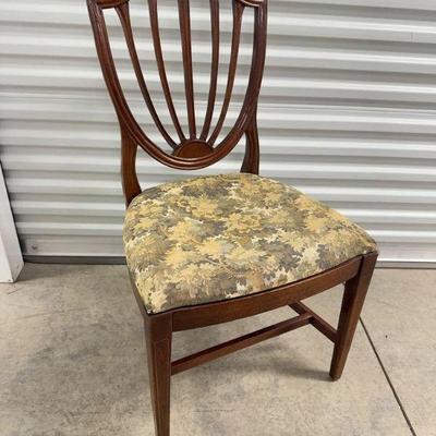 Antique Hepplewhite-Style Side Chair – Shield Back, Upholstered Seat	