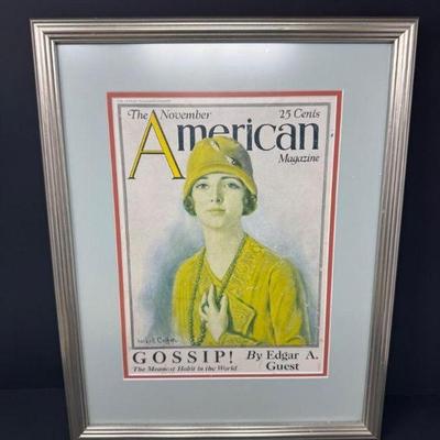 Framed American Magazine Cover Print – November Issue, Edgar A. Guest	