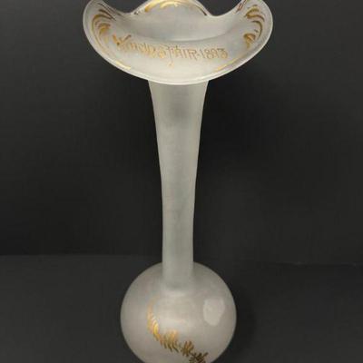 Antique 1800s World's Fair Jack-in-the-Pulpit Vase – Frosted Glass	