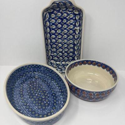 Bolesławiec Polish Pottery Serving Set – Traditional Patterns	