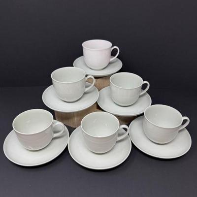 Arzberg Germany Teacups & Saucers, Classic Design, Set of 6	