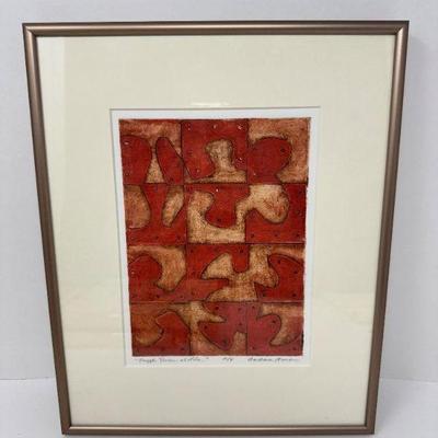 Barbara Bruch Signed Collagraph Print (1995) - Puzzle Pieces of Life	