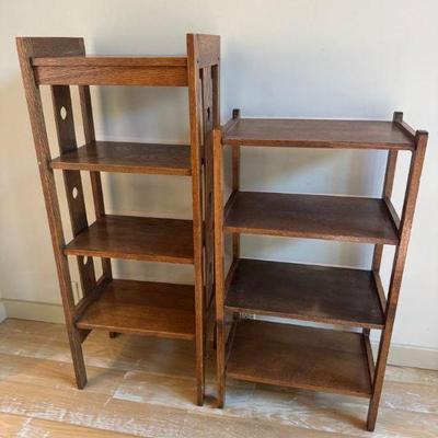 Pair of Solid Wood Shelving Units	